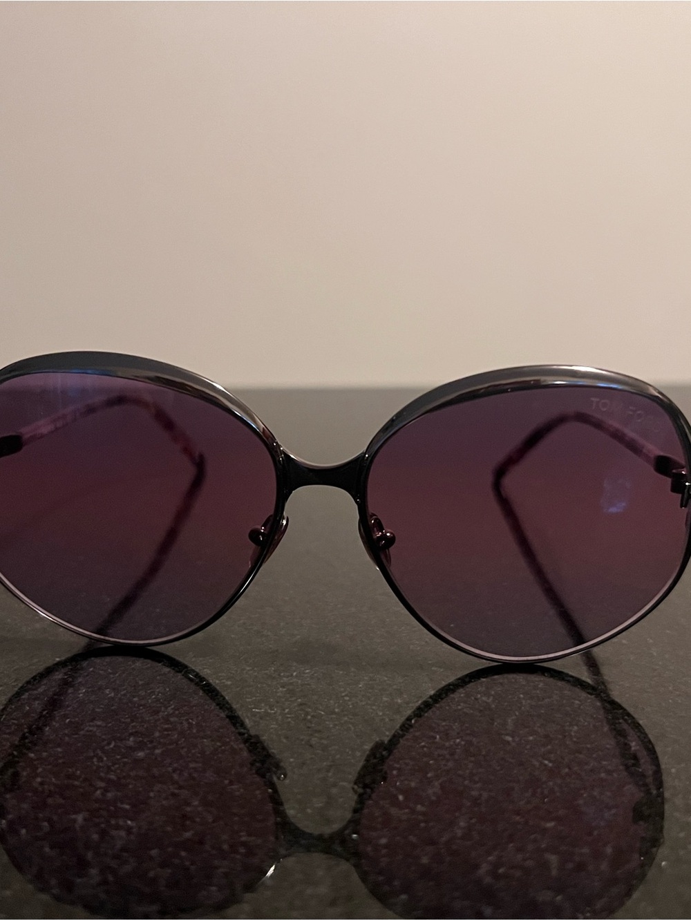 Tom Ford Women’s Purple Gradient Round Sunglasses